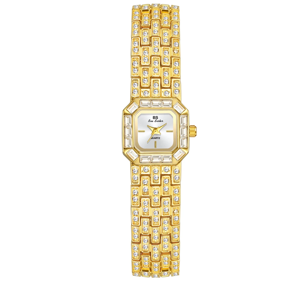 New Hot Selling Square Water Diamond Dial Women's Watch Waterproof Steel Band Quartz Elegant Business Watch FA1728