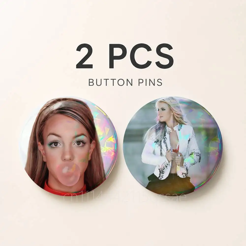 FOR Britney Spears 25/32/44/58/75mm Badges Bright Printed Icon Gift For Friends Badge Collar Brooch Lapel Pin Metal