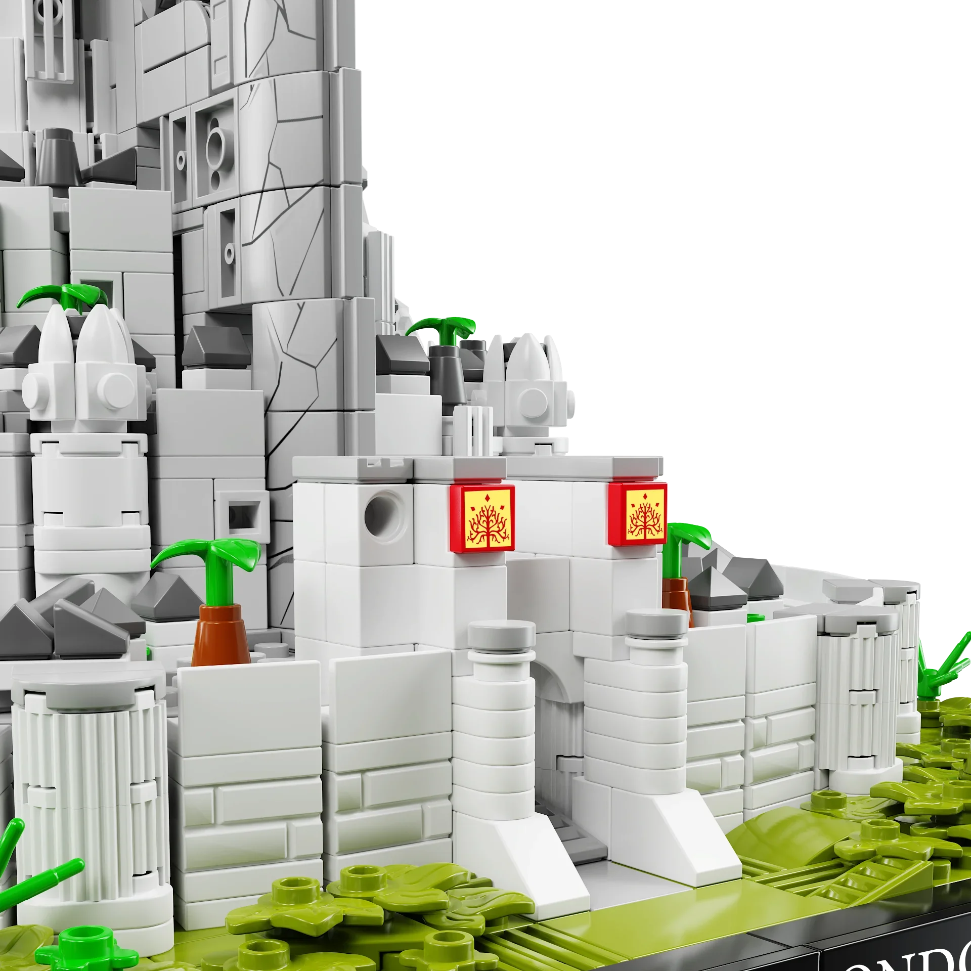 MOC Gli Anelli Minas Città Bianca Tirith Street View Architettura Modello Building Block Scena di Film Puzzle Giocattoli Regali 2211PCS