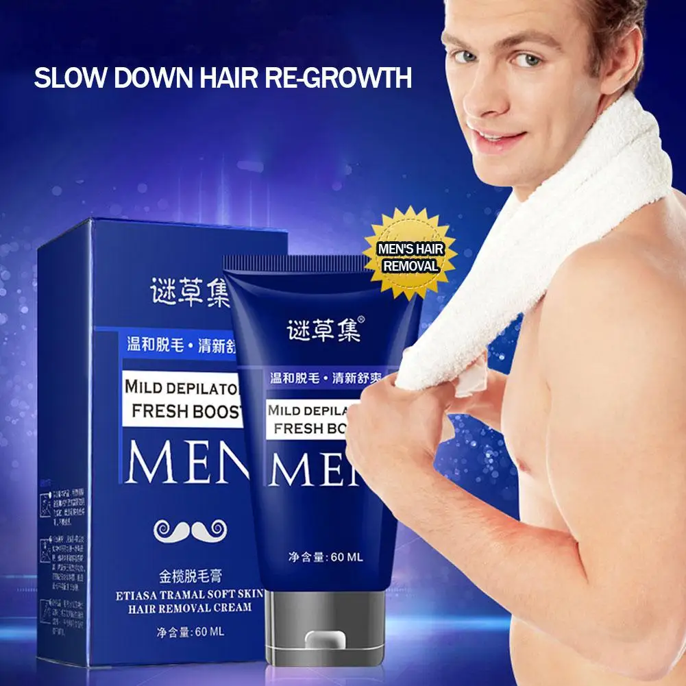 Male Body Fast Hair Chest Gentle Hair Removal Cream Painless Cream Cleaning Non-irritating Armpit Cream Remove Repair Hair U7s3