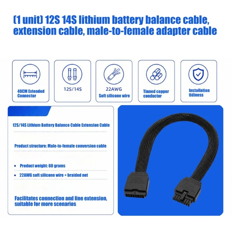HX6A Reliable 12S 14S Battery Balance Connector Cable With Improved Flexibility And Wide Compatibility for Various Chargers