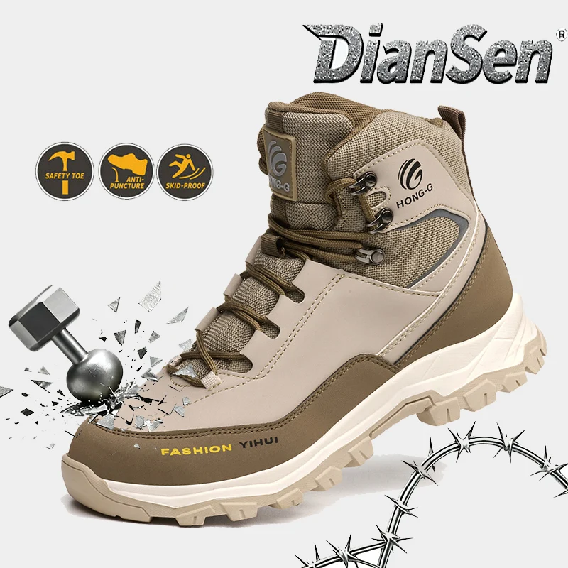 

Outdoor High-Top Hiking Shoes Men's Waterproof Non-Slip and Wear-Resistant Hiking Shoes All-Season Sports Casual Safety Shoes
