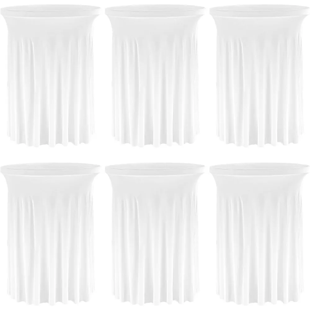 

Юбка для коктейльного стола из эластичного спандекса, 6 шт., 32x43 дюйма, моющаяся и приталенная для высокого бара и свадебных столов