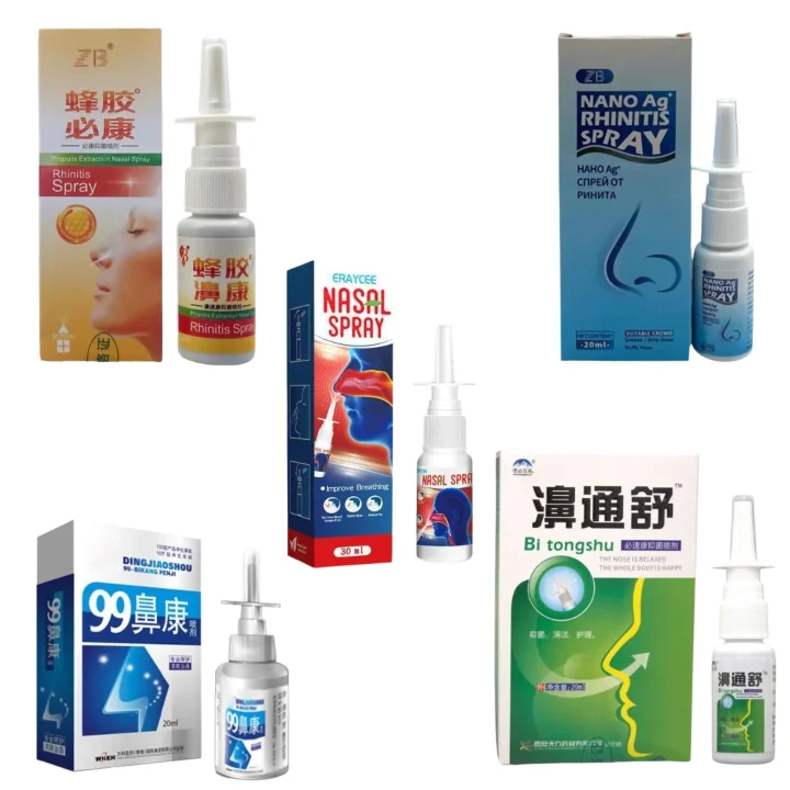 5 tipos de hierbas medicinales tradicionales chinas, tratamiento de rinitis en aerosol, aerosoles nasales, rinitis crónica, sinusitis, cuidado de la salud de la nariz
