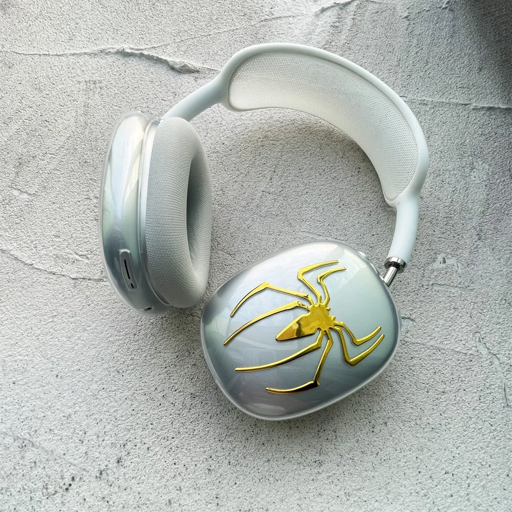 Capa transparente para apple airpods max, capa protetora anti-queda para airpods max esquerda e direita dos desenhos animados fones de ouvido capa macia funda