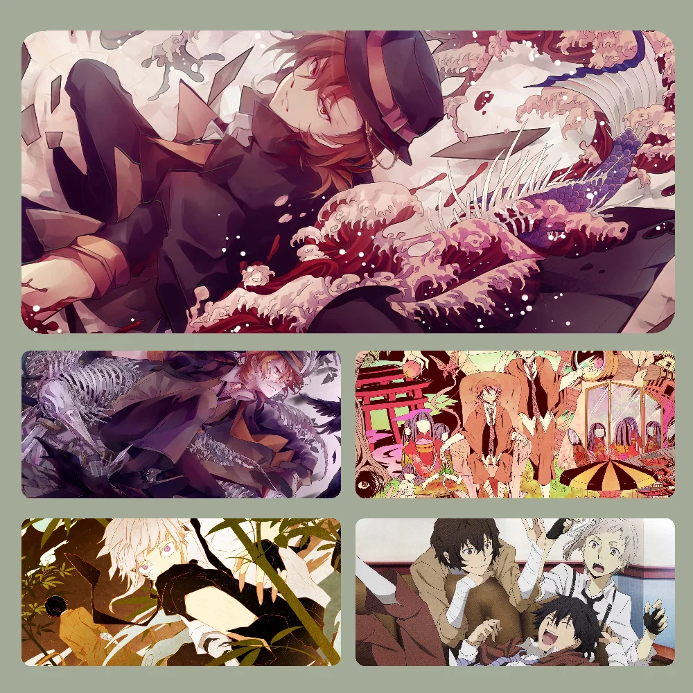 

B-Bungo Stray Dogs Mousepad Large Computer Gaming Accessories MousePads Desk Mats Anti-slip Laptop Soft Mouse Pad