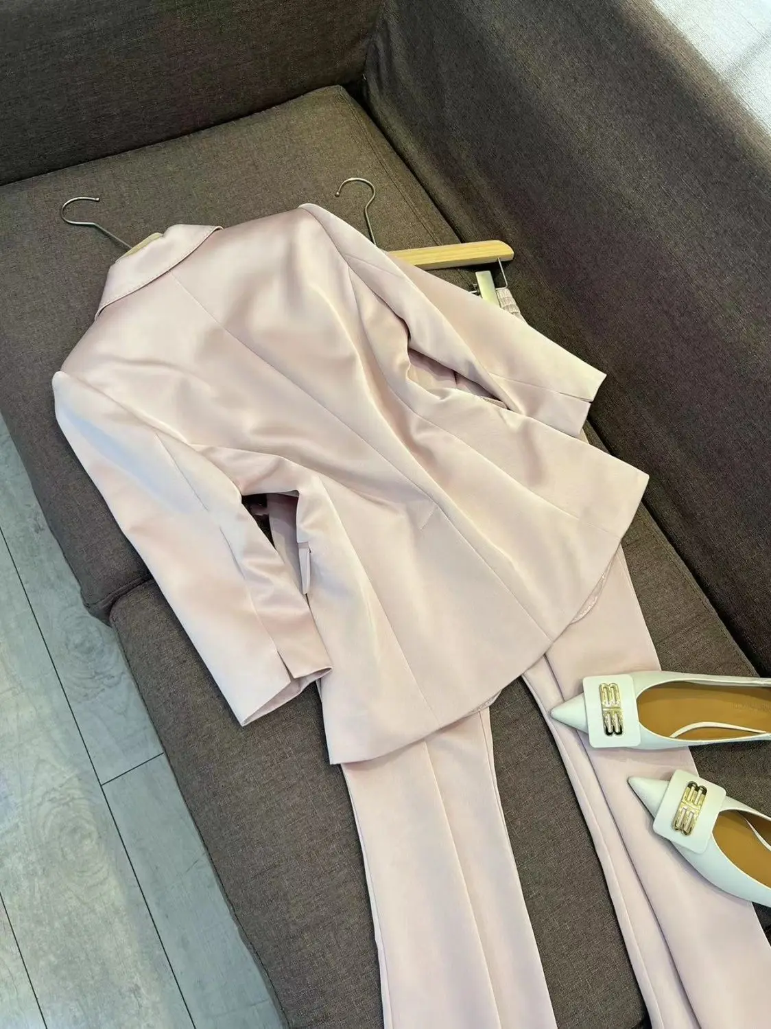 Women Official Prom Pant Suits Female Elegant Blazer Jacket Coat Tops And Trousers Two Pieces Sets New Matching Outfits Traf