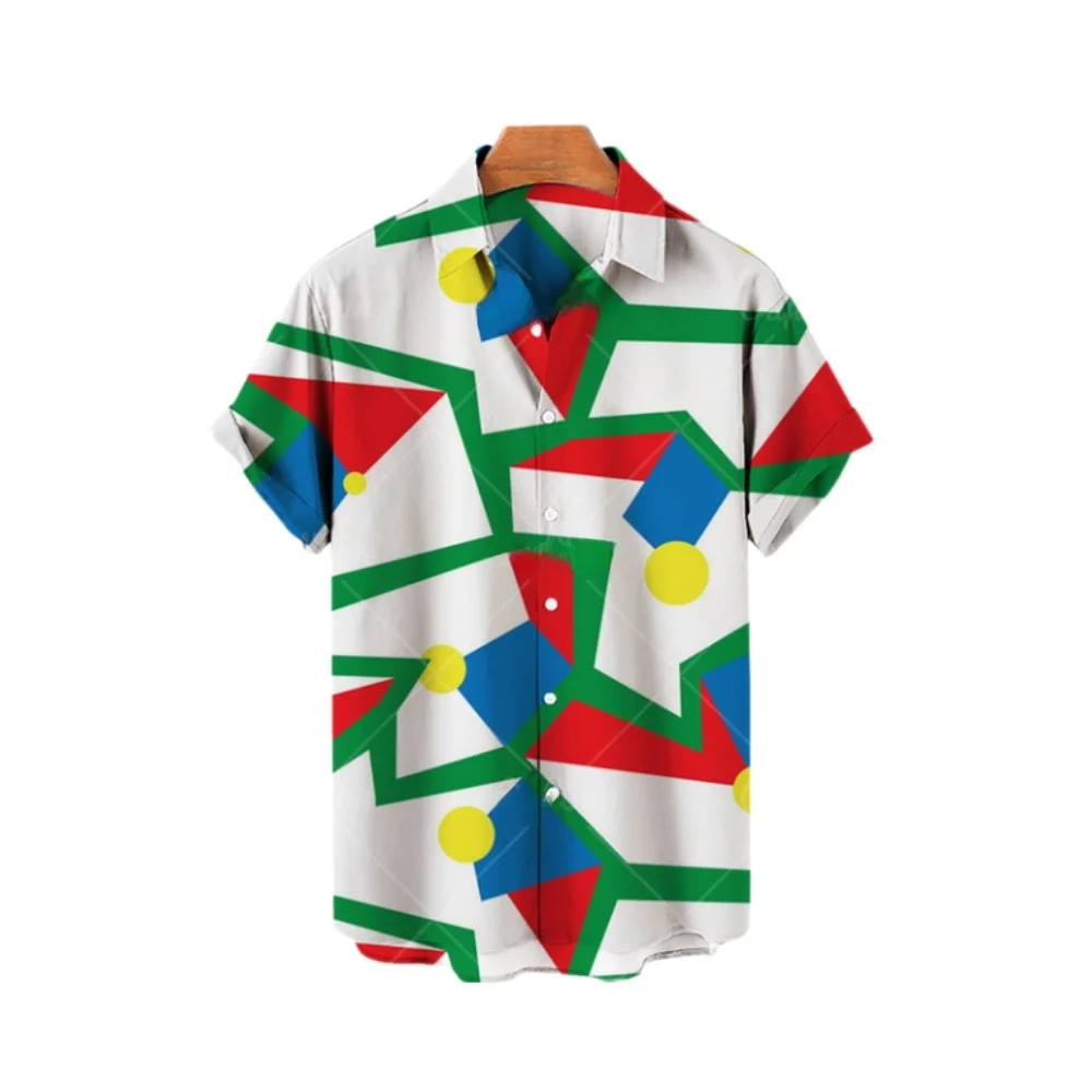 Men's Fashionable Casual Shirt 3D Printed Hawaiian Style  Neck Autumn Thickened Fleece Special Wide Fit Men's Shirt