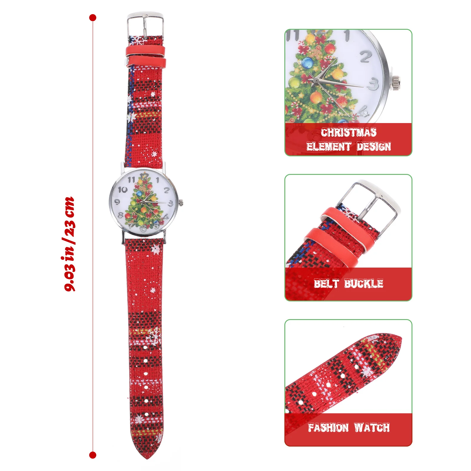 Elegante orologio al quarzo stile fiocco di neve Orologio da polso alla moda con ciondolo natalizio in PU da donna per regalo di festa