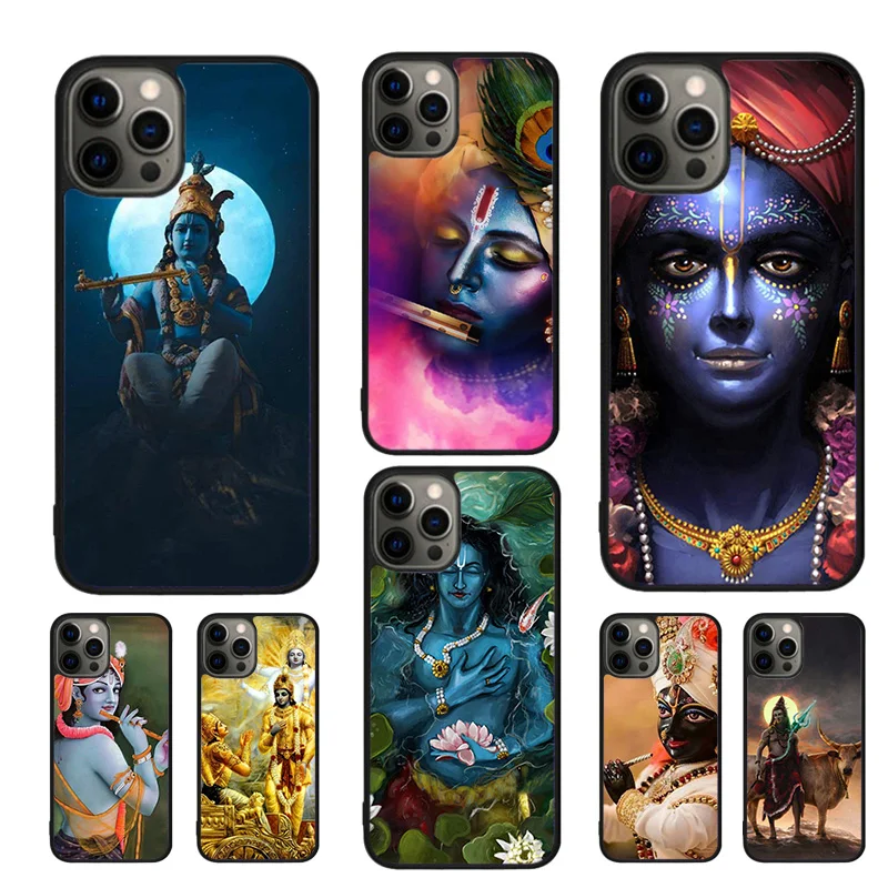 Indian God Lord Krishna Mobile Phone Cases Cover For iPhone 16 15 14 12 13 mini 11 Pro MAX apple 6 7 8 Plus SE2020 Coque