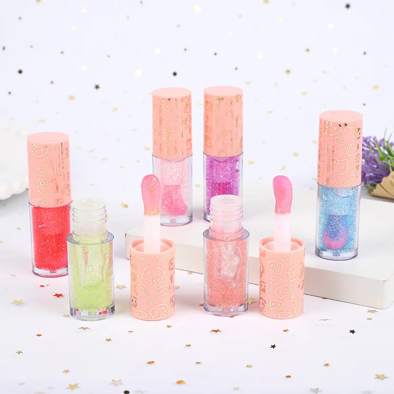 24Pcs Cute Stitch Fruity Flavor Lip Gloss Set 6 Colors Color Changing Lip Gloss Moisturizing Liquid Lipstick Lips Cosmestic