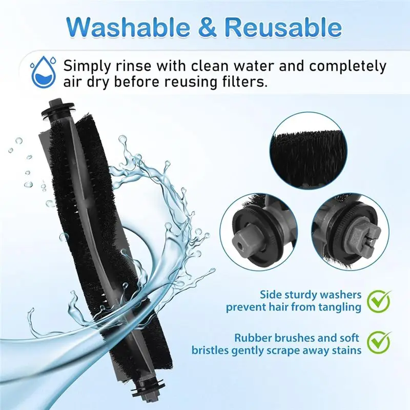 B30B For Airrobo T20+ Robot Vacuum Replacement Parts Kit, Main Side Brush, Hepa Filter, Mop Pads, Dust Bags, 18Pcs