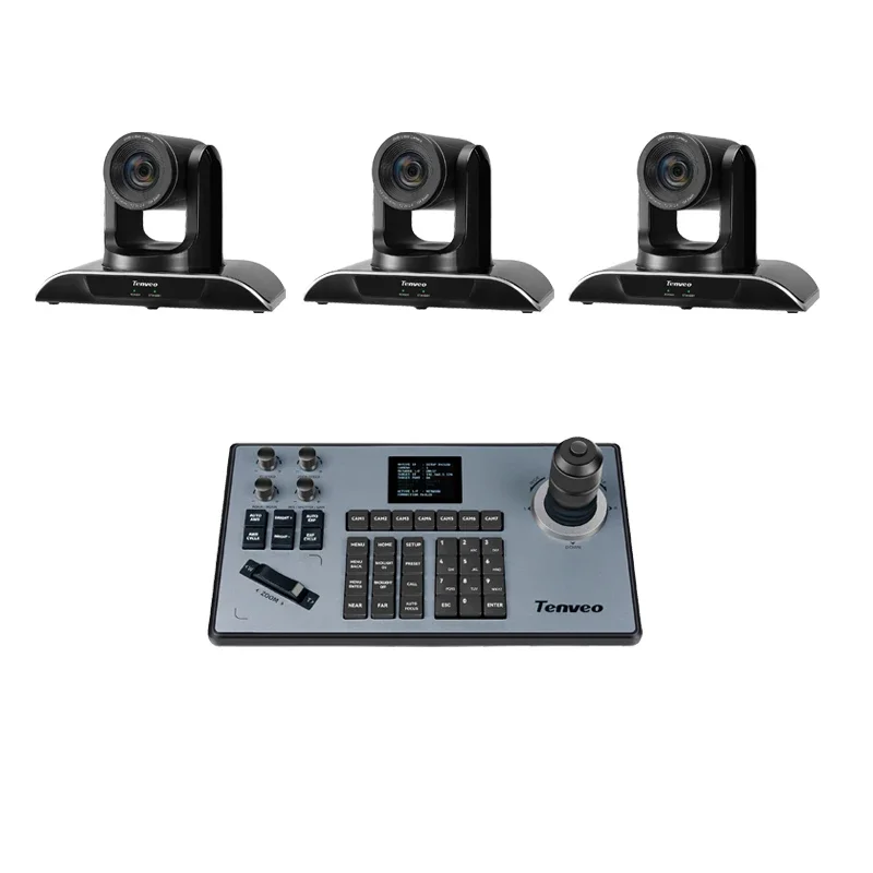 Tenveo video conference system 20x ndi ptz cam era controller ptz live streaming cam era keyboard controller for live streaming