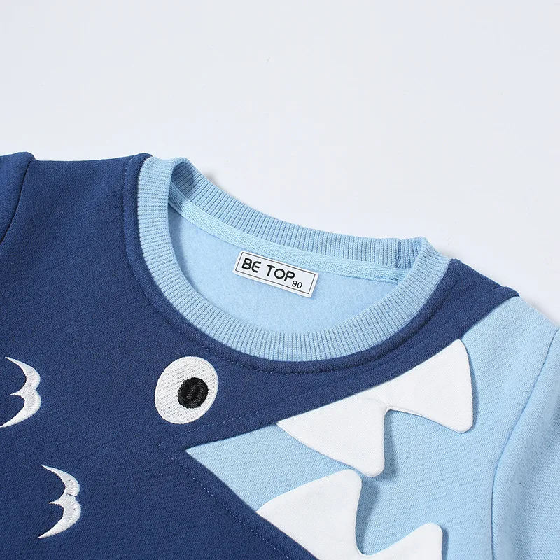 Spring Autumn Kids hoodies sweatshirts cotton Cartoon Print 3D shark boys girls Sweater toddler tops baby tees children clothing