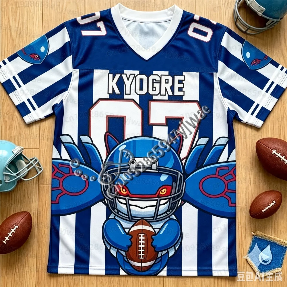 26 Sommer Herren Damen Kinder Cartoon Mewtwo Bulbasaur Fußballtrikot Y2k Streifendruck Familien-Partnerlook T-Shirt Strand-T-Shirt – Detail 22