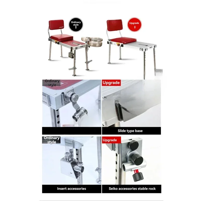 Outdoor aluminum alloy fishing chair multifunctional folding stool with adjustable backrest and thickened design