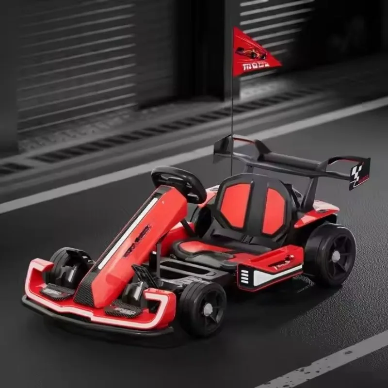 Auto de Carreras RC, Kart Eléctrico de 24V con Pedales, Control Remoto, Go Karts para Niños, Kart Eléctrico Infantil
