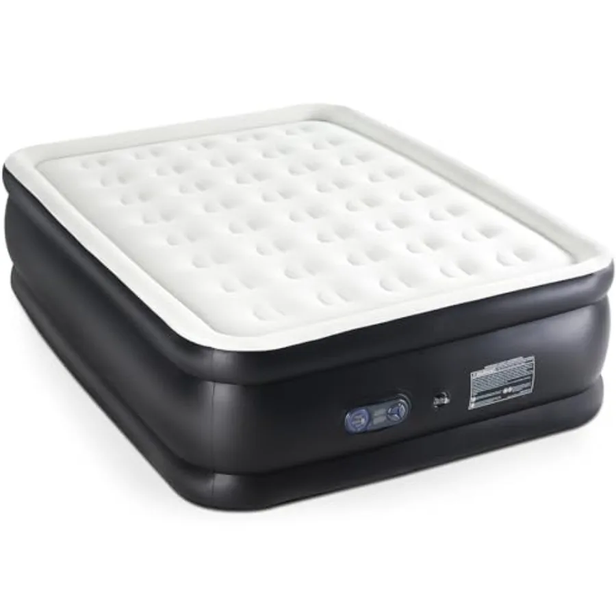 

Air Mattress with Built- High Capacity Pump- " flatable Blow Up Airbed Double Height Air Bed for Home or Campg Non-Slip Bottom