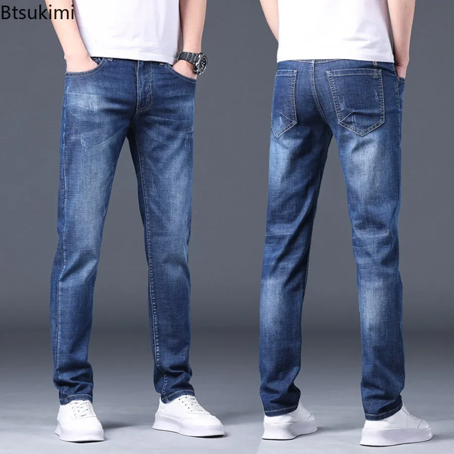 

New Men's Jeans Classic Fashion Stretch Washed Casual Pants Comfortable Straight Daily Versatile Spring Autumn Male Denim Pants