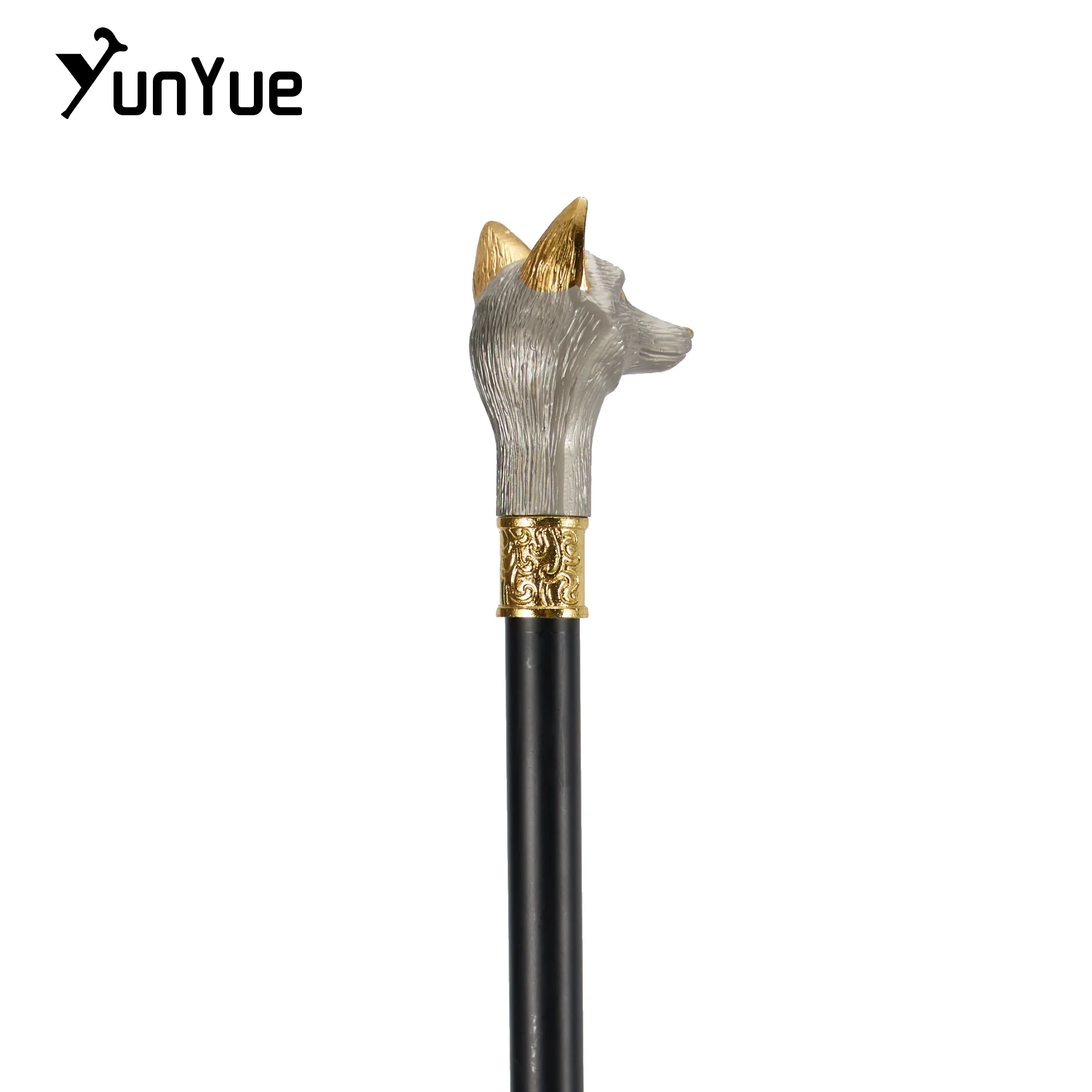 فاخر الذهب الأبيض الثعلب موضة عصا للمشي السادة أنيقة خمر عصا للمشي سيدة عصرية عصا للمشي Crosier 93 سنتيمتر