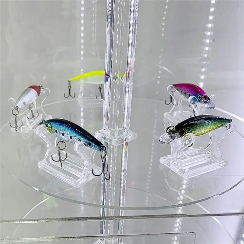 AEB0-10PCS Clear Fishing Lure Display Stand,Acrylic Fishing Lure Display Stands, Fishing Reel Fishing Lure Display Stand