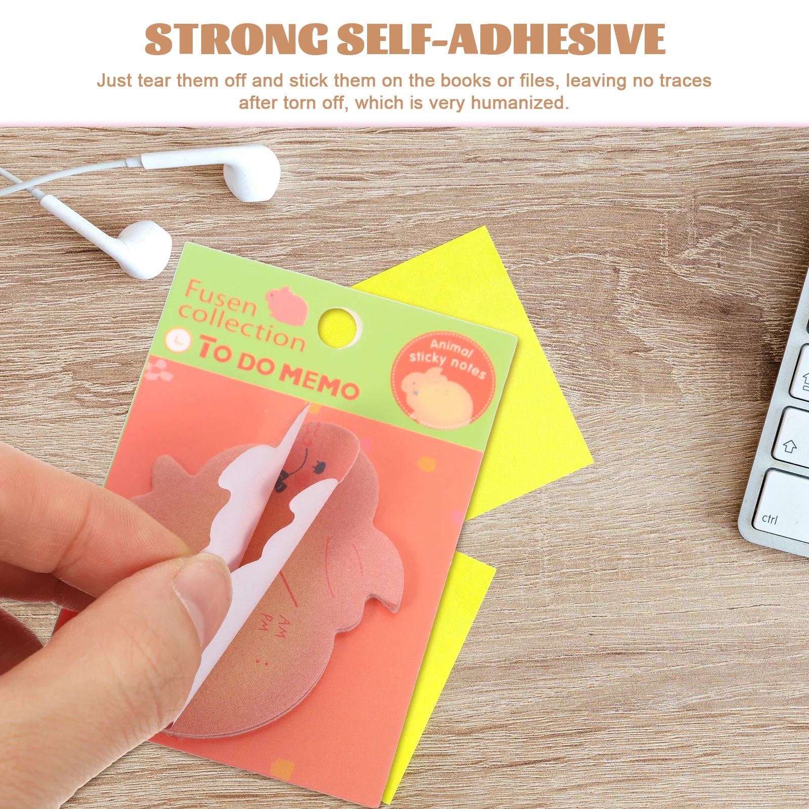 

20pcs Memo Pads Cute Animal Pattern Tearable Self-Adhesive Note Sticker For School Office Home Portable Compact Gift