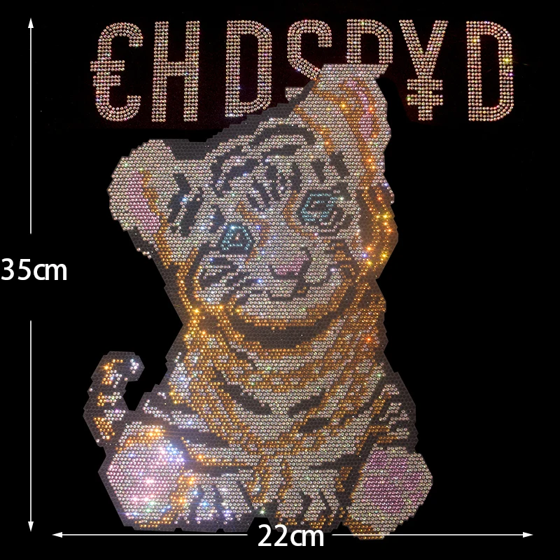 

Высококачественные горячие бриллианты с милыми рисунками тигра, железанные на футболках и джинсовых аксессуарах для одежды.