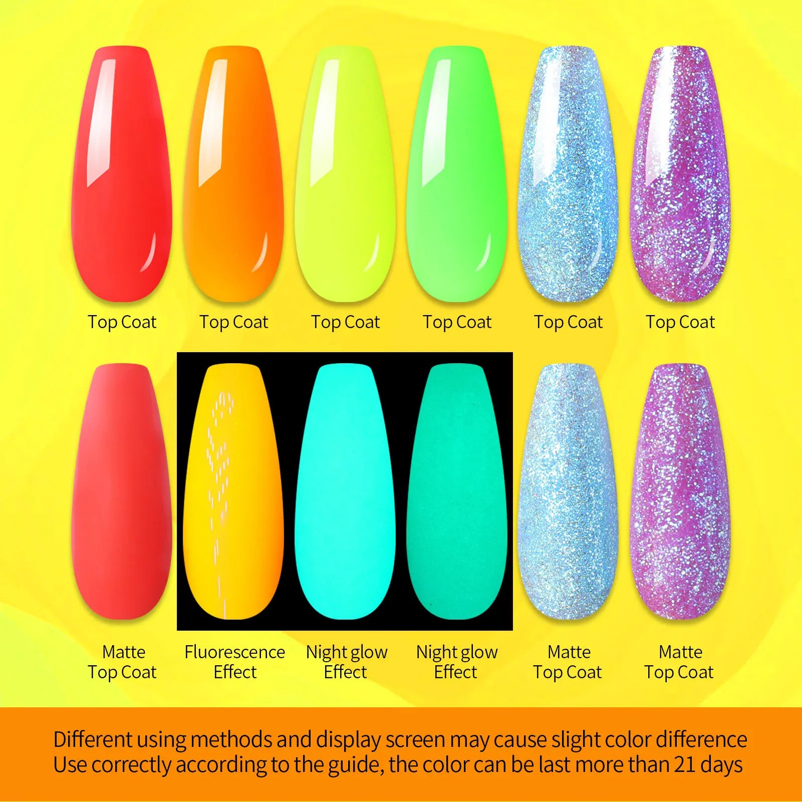 UR SUIKER 4/6 Stuks Halloween Nail Art Manicure Lichtgevende Fluorescerende Uitbreiding Nagelgel Set Neon Nail Tips Quick bouwen Kleur Gel