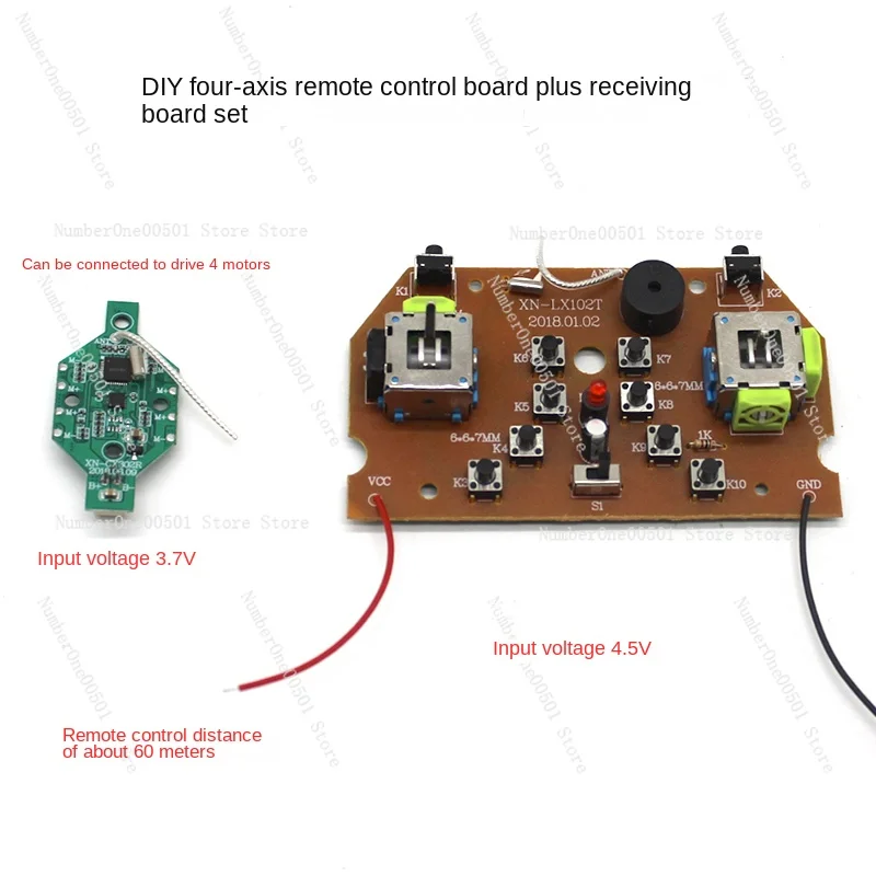 Small Four-Axis Aircraft Remote Control Kit Homemade Aircraft Model Accessories Toy Kt Board Uav Diy Suit