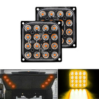 2x 16LED Car Truck Strobe Warning Light Flashing Emergency Breakdown Beacon Lamp 12-24V Grille Square Marker Lights police light