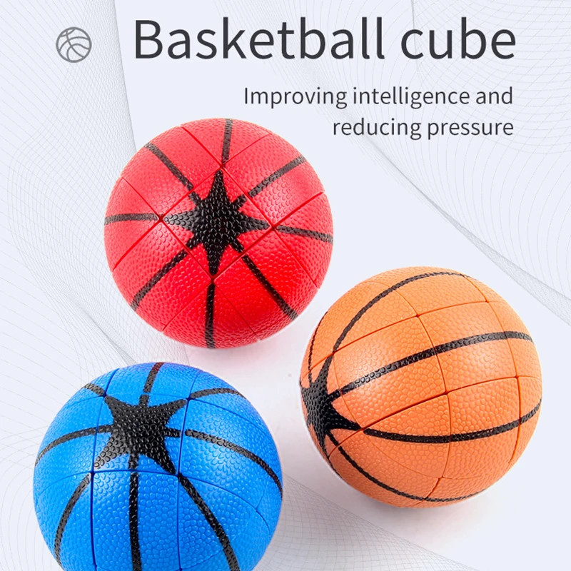 

New Shaped Basketball Magic Cube Toys Frosted Smooth Rotation Speed Screwing Kids Science Education Puzzle Magic Cube Toys Gift