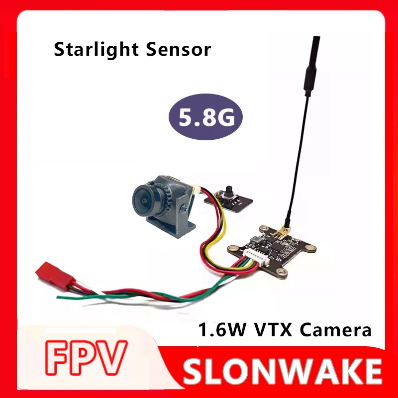 5.8G 48CH 200mW/500mW/800mW/1600mW Adjustable FPV VTX Transmitter+CMOS1200TVL Starlight Sensor Camera+3 inch Goggles