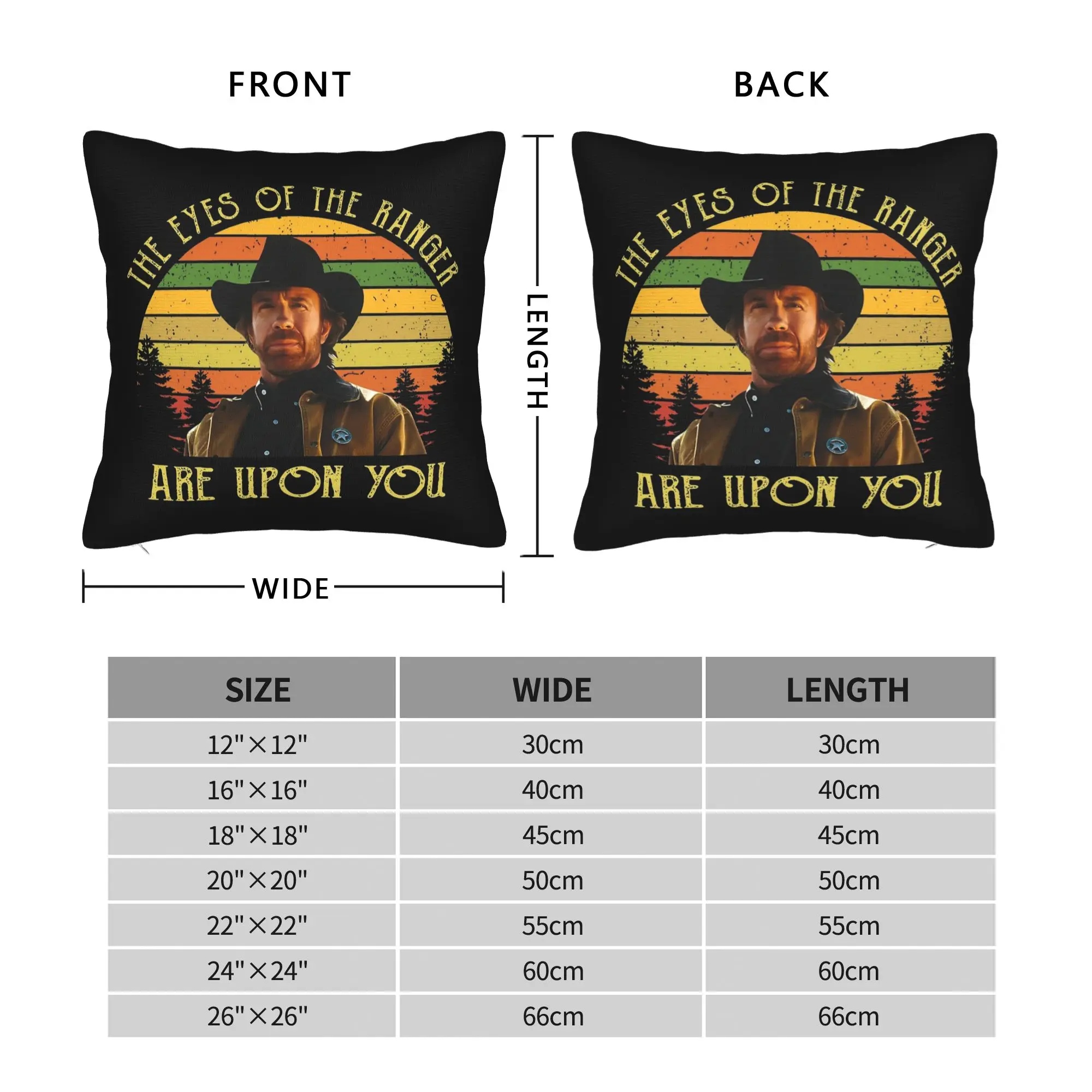 Vintage Eyes Of The Ranger Retro Walker Texas Pillowcase Cushion Cover Decorative Chuck Norris  Pillow Case Cover Home Zipper