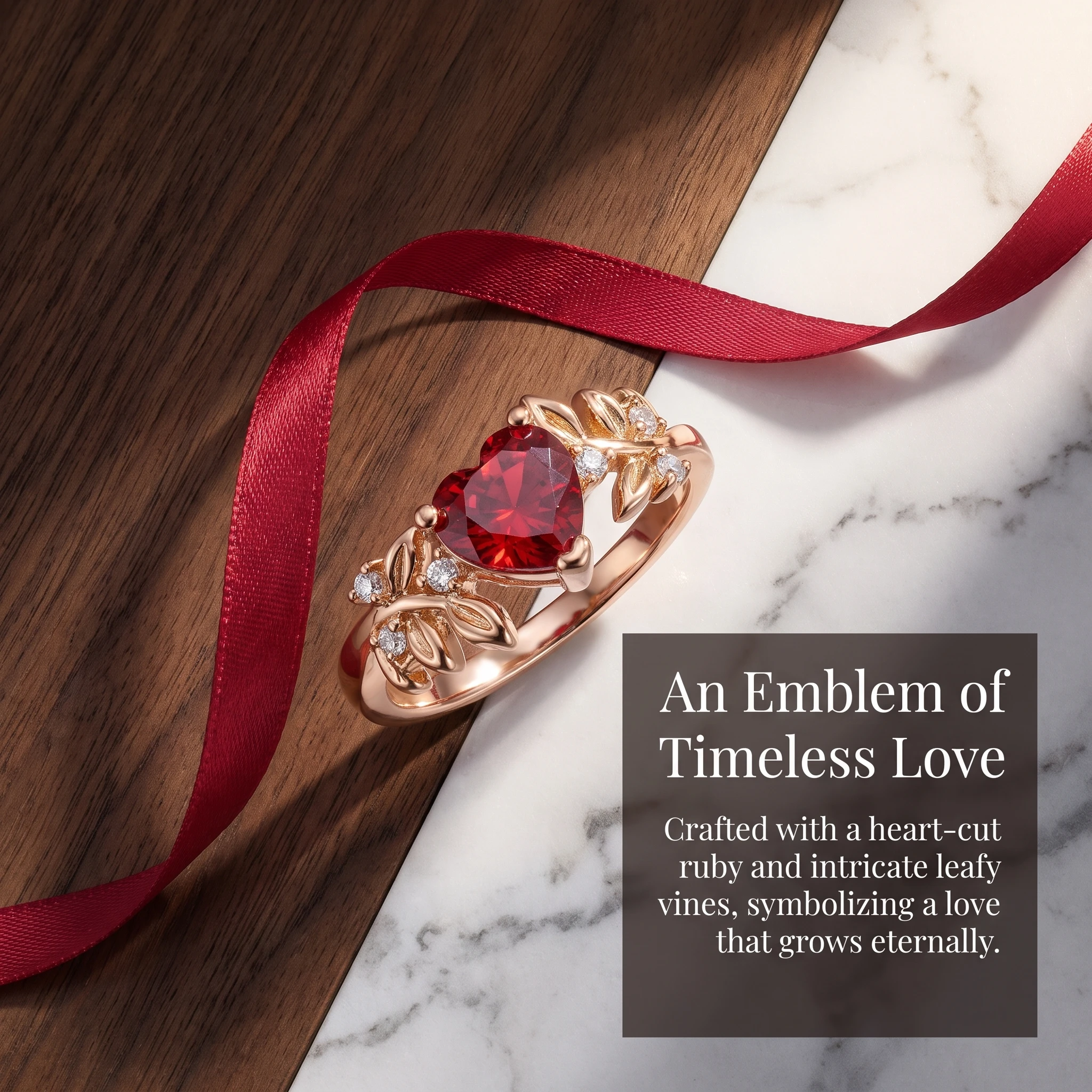 925pure silver new style fashionable tree branch micro-set red diamond ring for women, trendy heart-shaped ring for index finger