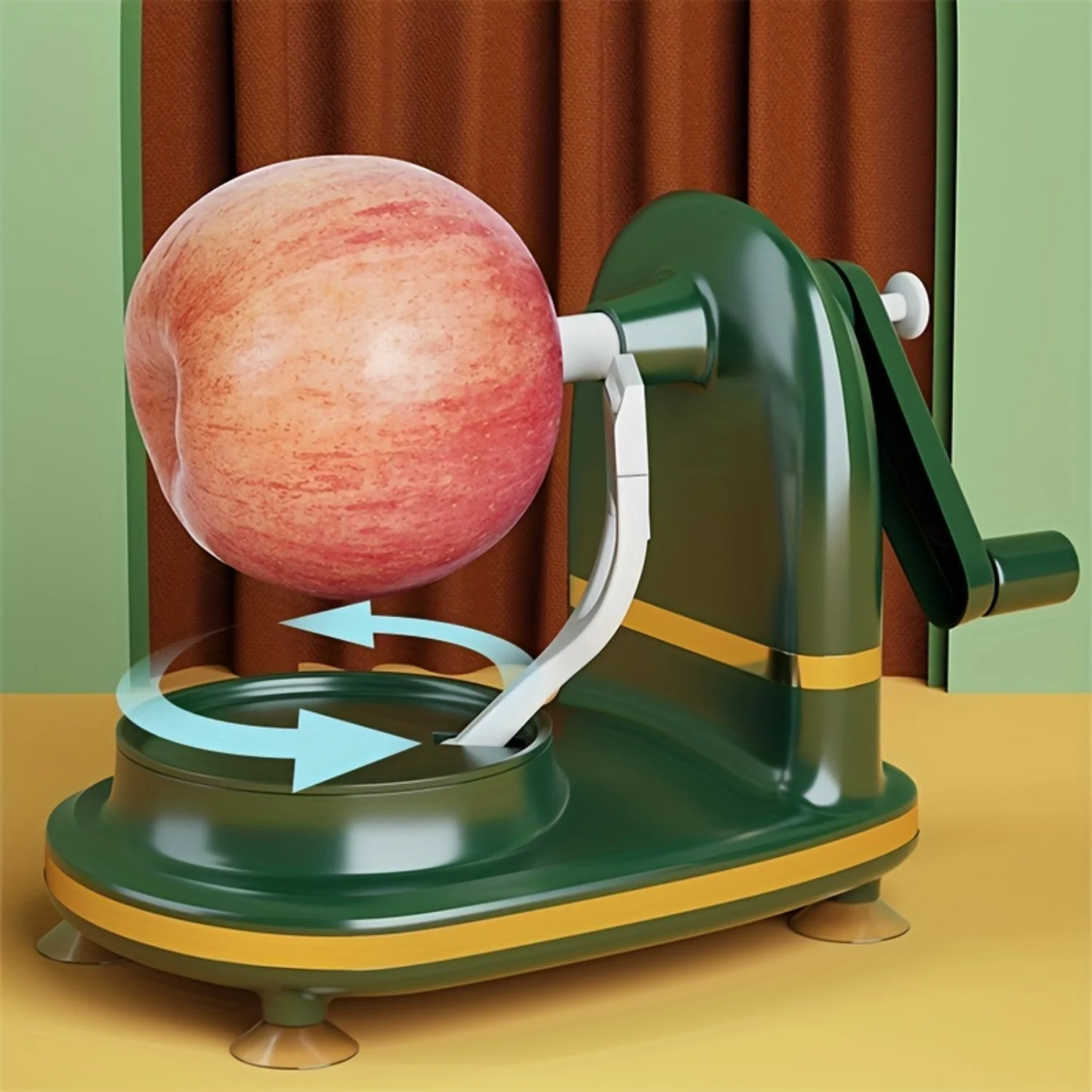 

Steel Peeler & Slicer - Automatic Rotating Fruit Cutter, Kitchen Gadget