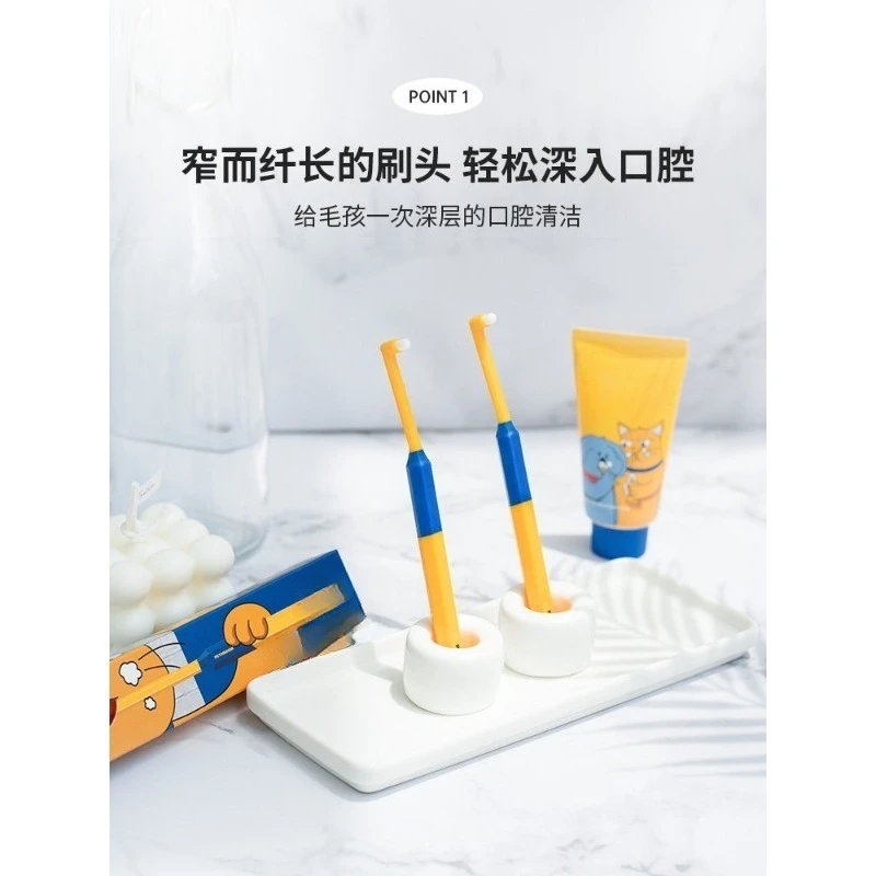 Pet Toothbrush Toothpaste Set Safe Oral Cleaning Supplies for Small Dogs Cats Daily Teeth Care Kit