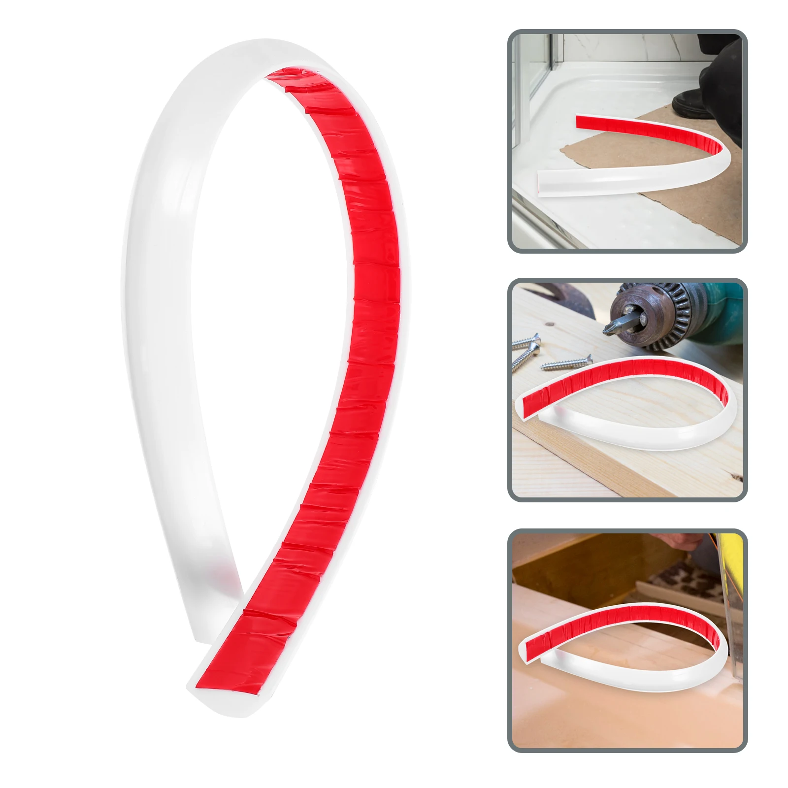 

Self-Adhesive Silicone Shower Strip Water Stopper Splash Guard For Bathroom Kitchen 60-70Cm Shower Door Seal