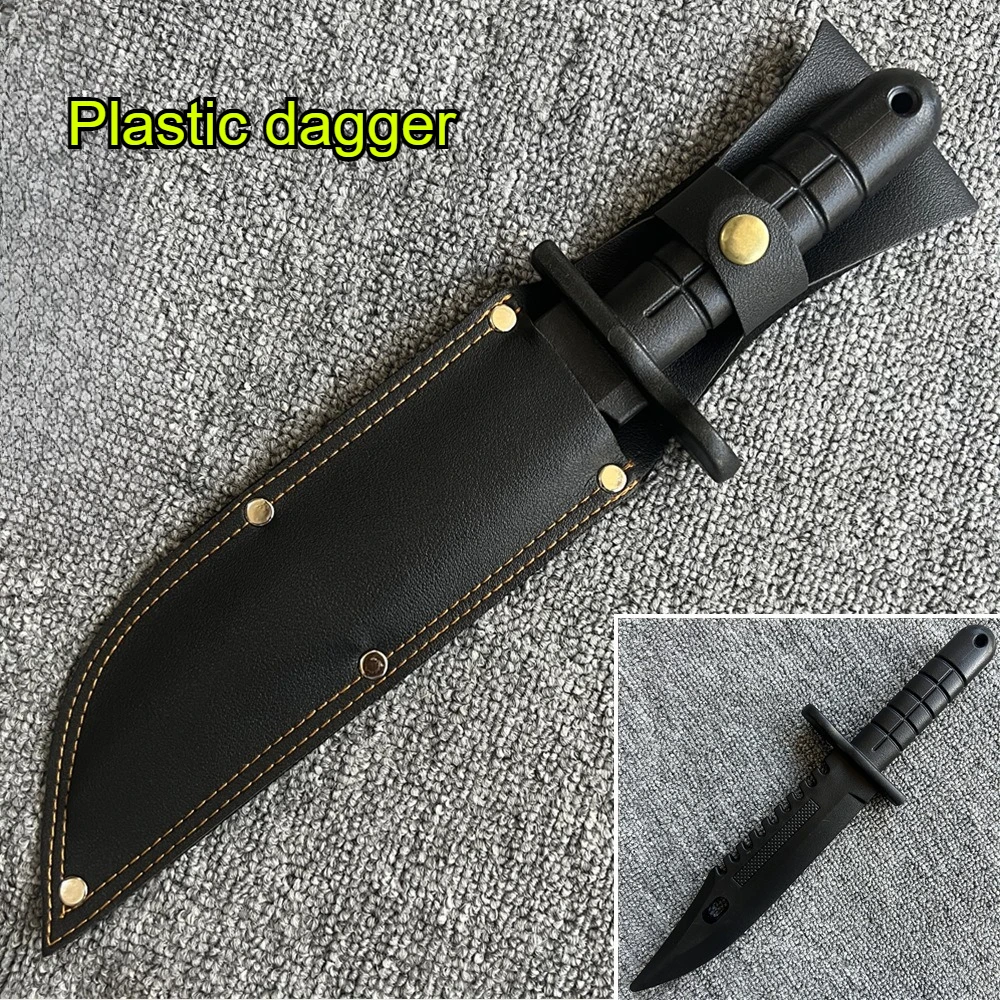Funda para cuchillo de plástico negro de 11,8 pulgadas Ver. Accesorio de seguridad para Cosplay, espada corta marcial, accesorios de escenario, cuchillo de entrenamiento de lucha, juguetes, regalos