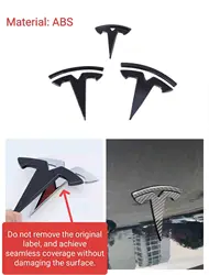 ABS Coverable Front Logo Rear Logo Steering Wheel Badge for Tesla Model 3 Y Carbon Fiber Label Car Accessories Personalization