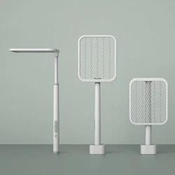 Folding Electric Mosquito Swatter Can Repel Mosquitoes and Fly Swatter Lithium Retractable Battery USB Charging Base Can Stand