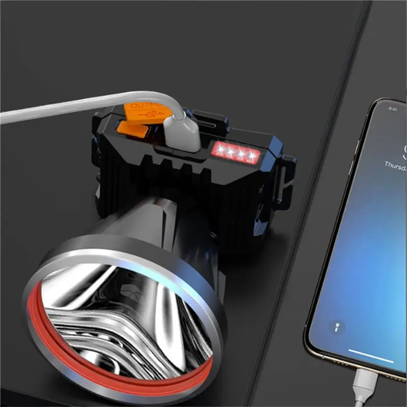 2X High Power LED Head Light Lamp Super Bright Adult USB Headlight Spotlight Outdoor Light Flashlight Portable-AT64