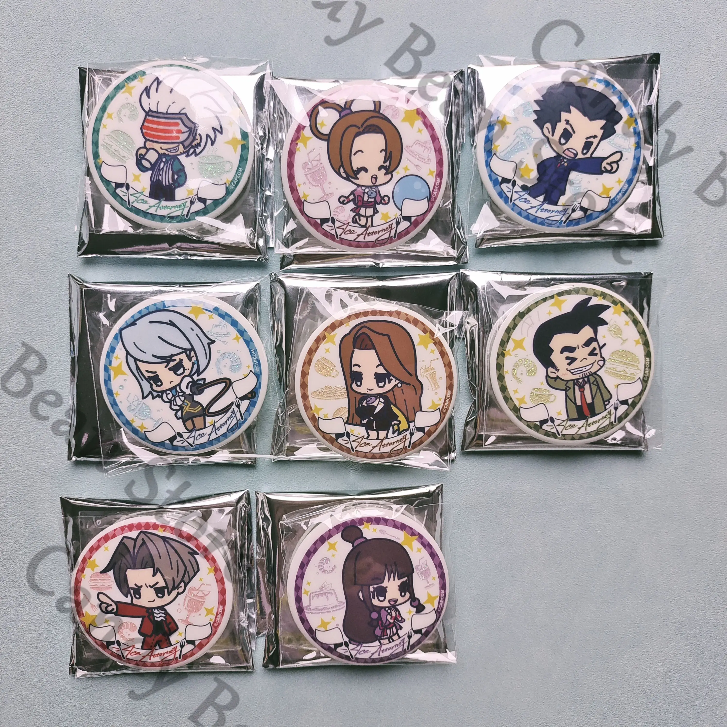 Véritable Anime Ace avocat Mei Karuma Maya Fey Dick Gumshoe Cosplay Q Versions Badge emblème dessin animé broche broche orner cadeau