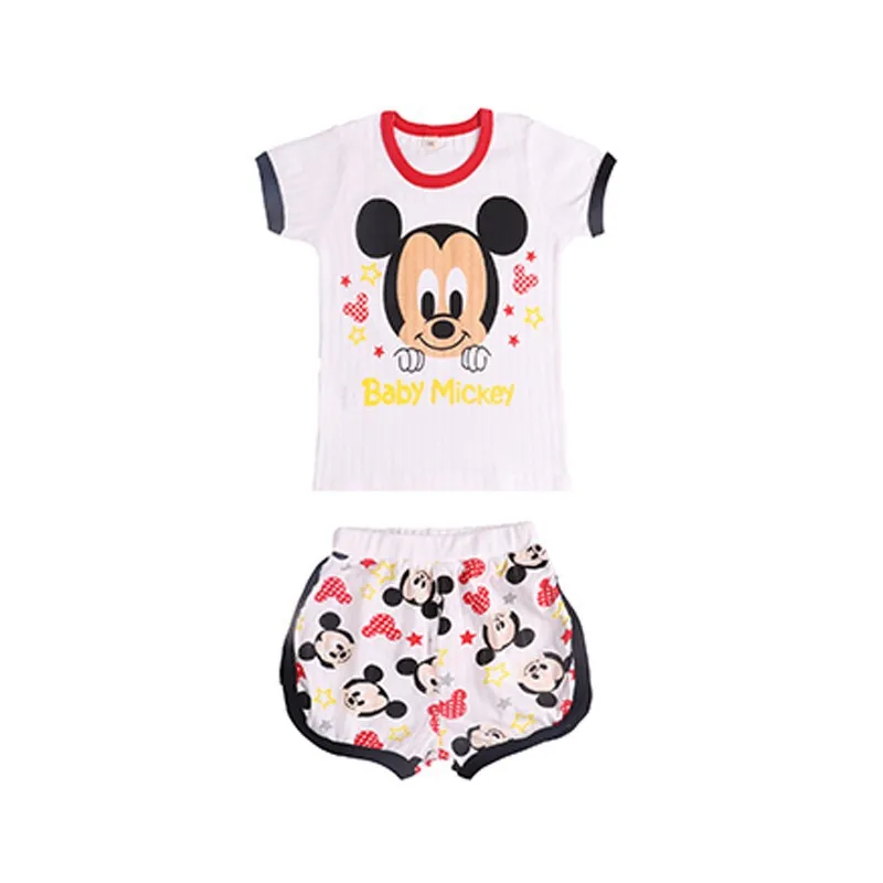 2025 Pure Cotton Summer Fashion Children's Set Disney Cartoon Printed T-shirt+shorts Two-piece Set Cute 2-piece Set Home Wear