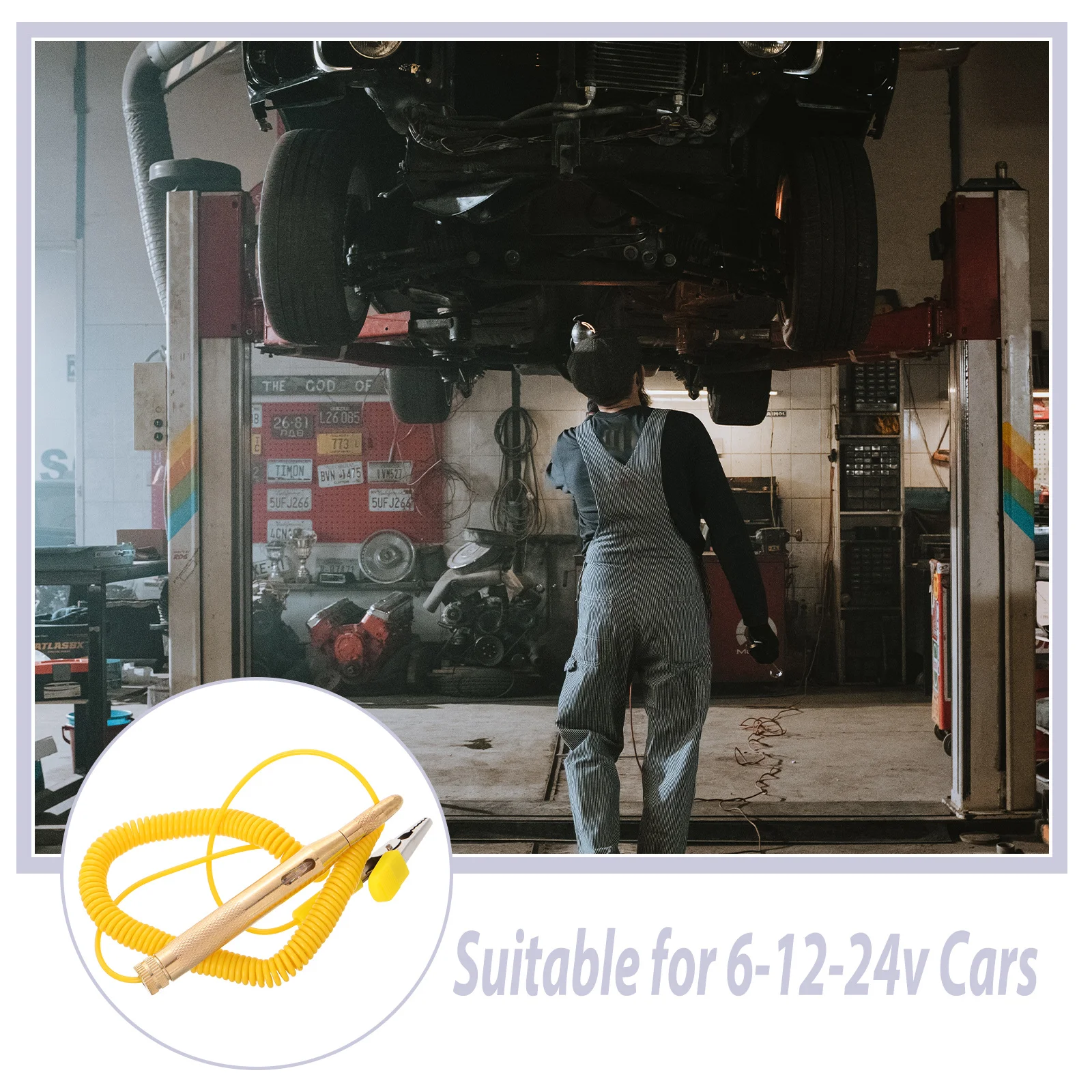 Автомобильный измеритель напряжения, ручка 6 В, 12 В, 24 В постоянного тока, тестер автомобильных цепей, удлиненный пружинный провод, портативный преобразователь предохранителей для автомобиля, грузовика