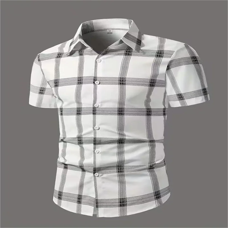New style plaid shirt, multi-color casual men's shirt suitable for daily wear, summer polo short sleeve, 5XL, fast delivery.