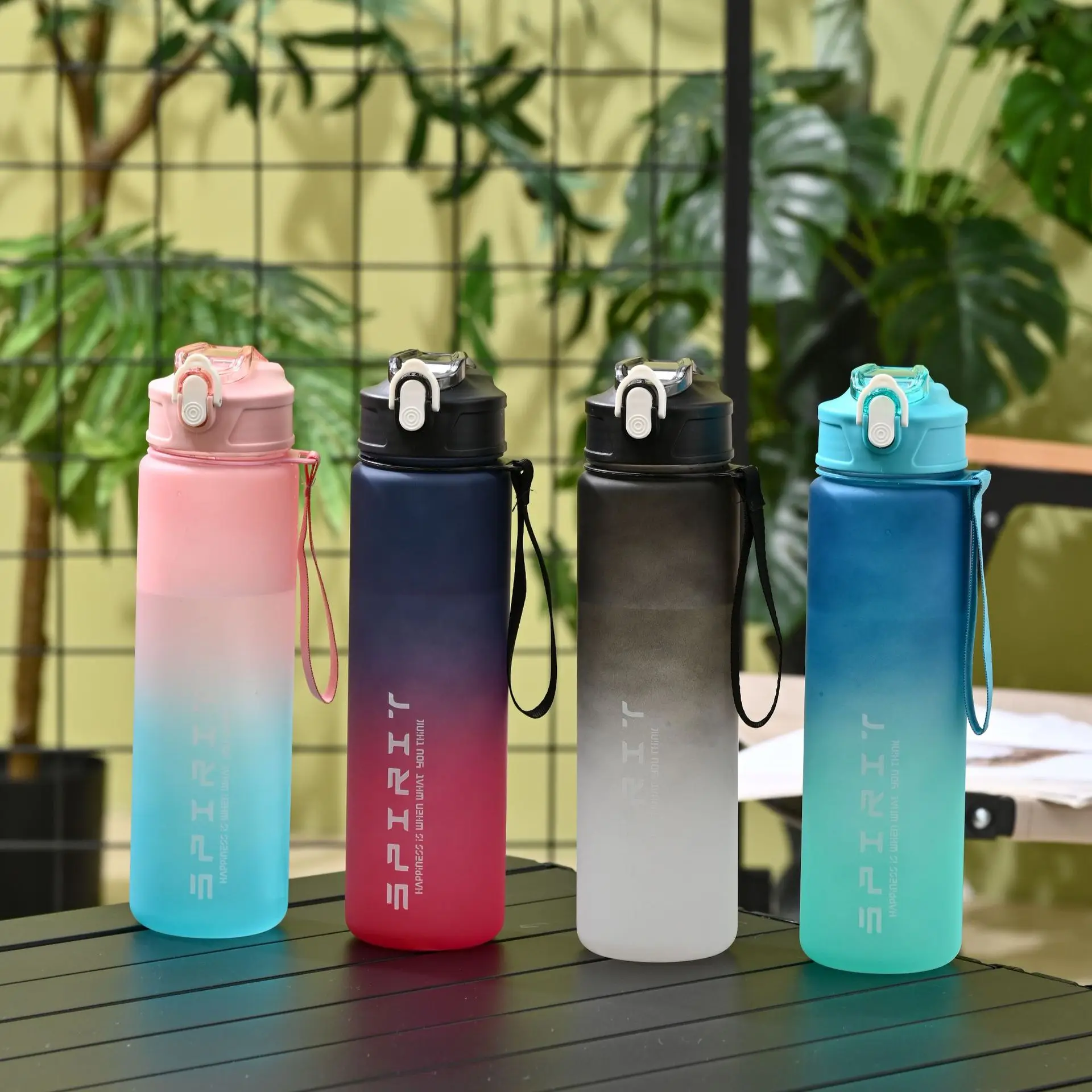 1PCS 800ML Large Capacity Sports Water Bottle Leak Proof Colorful Plastic Cup Drinking Outdoor Travel Portable Gym Fitness Jugs