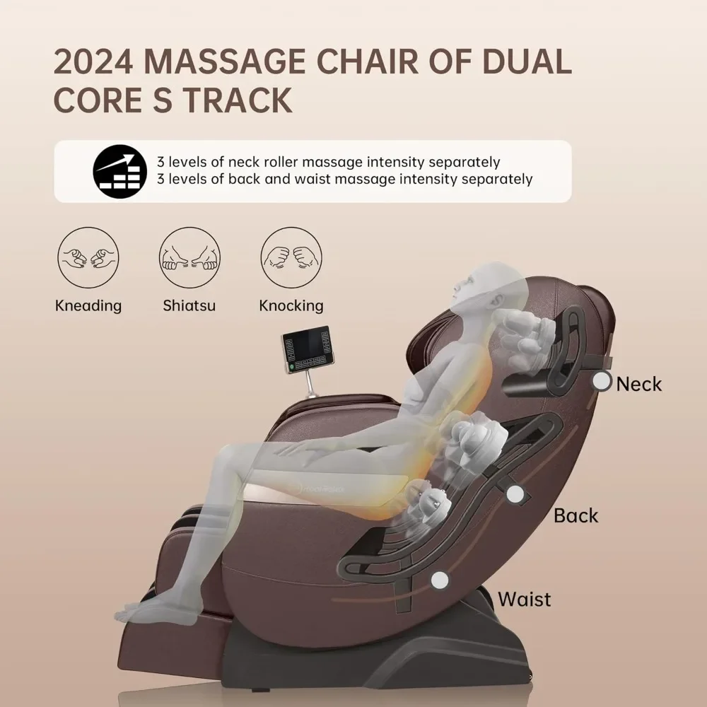 Massage Chair, Full Body Airbag, Dual Core S Track, Zero Gravity with App Control and Heat Function