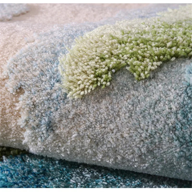 Tappeto fatto a mano con cuscino turchese e lana, coperta per sedia singola, camera da letto principale, soggiorno Villa di grado, blu e verde