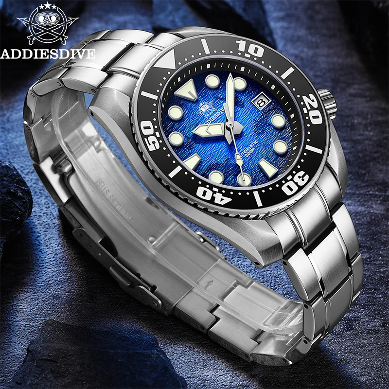 ADDIESDIVE Top Brand Mechanical Watch Ceramic Bezel Sapphire NH35 Automatic Watches for Men 200m Waterproof AD2102 Diver Watch