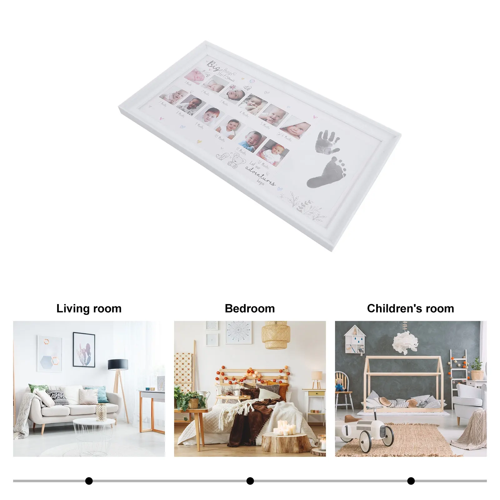 

Newborn Picture Frame 12 Month Milestone Infant Growth Book Eye Catching Way to Present Baby Shower Gift Moments